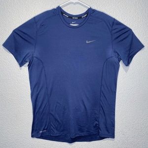 NIKE Dri-fit Navy Blue Running Tee - Large